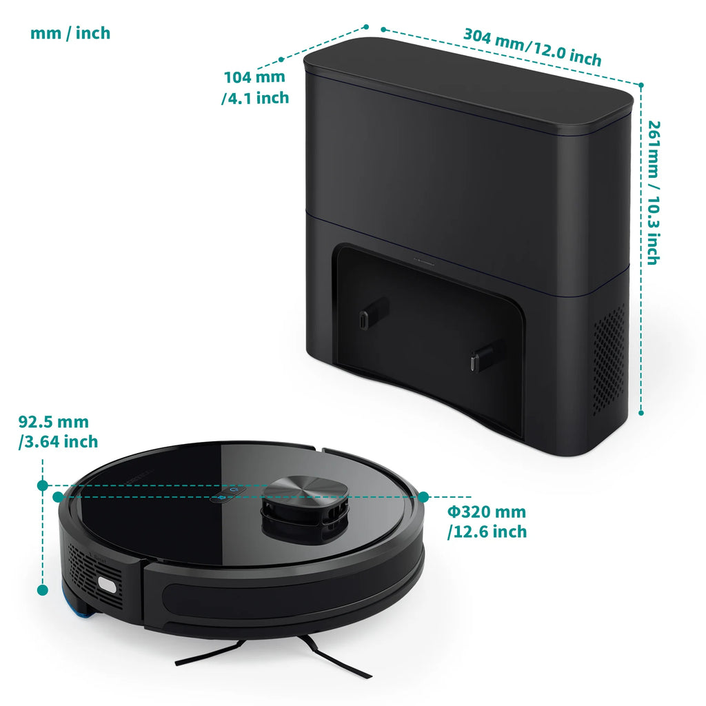 Robot Vacuum Cleaner 4500Pa LiDAR Navigation Self-Emptying Vacuum Mop with 2.5L Dust Station WiFi App Control Alexa