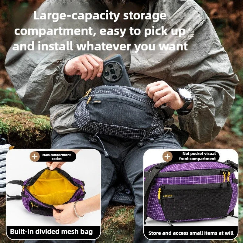 Hiking Chest Bag Waterproof Crossbody Travel Sling Backpack - Gray