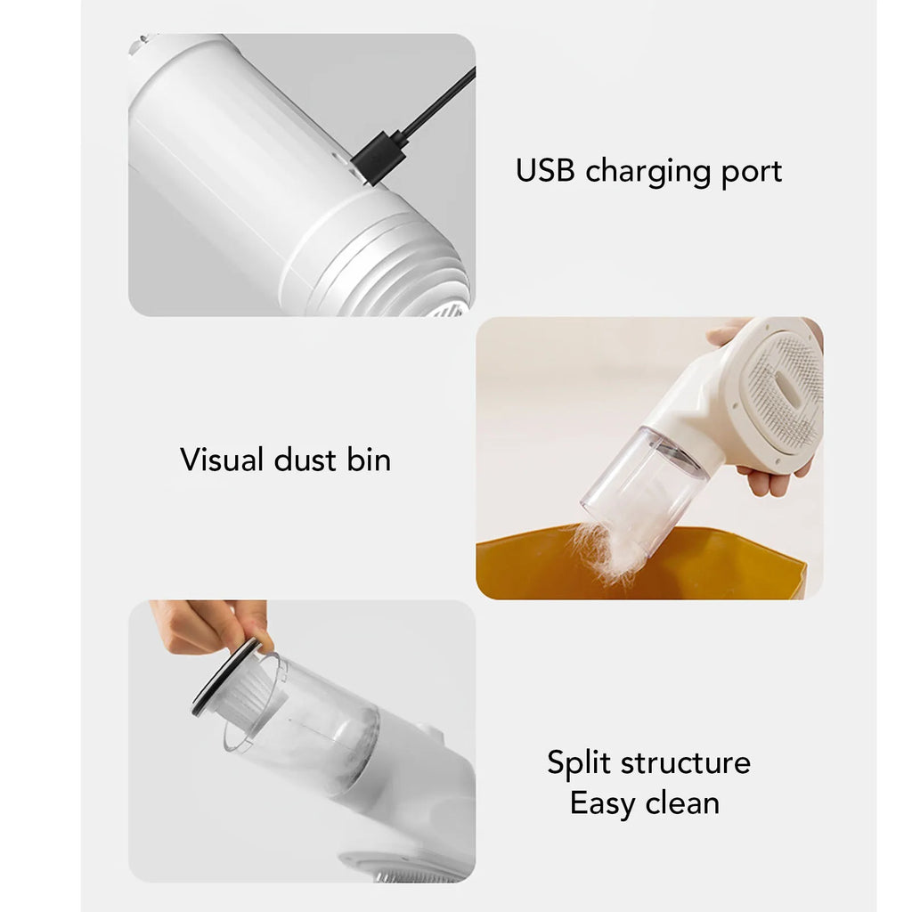 Pet Grooming Vacuum Cleaner 1800mAh Rechargeable Shedding Brush Hair Removal Kit for Dogs and Cats