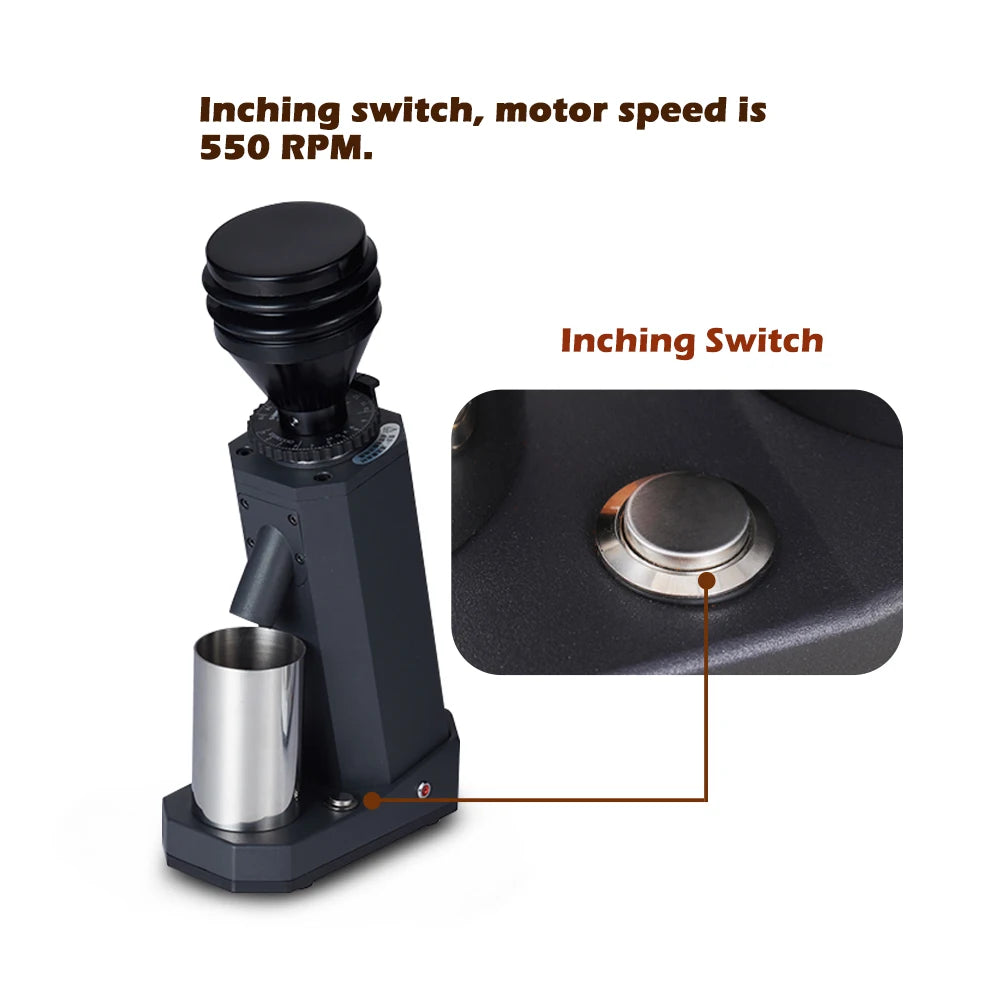 Electric Coffee Grinder 40mm Titanium Burr Adjustable Espresso Grinder - White