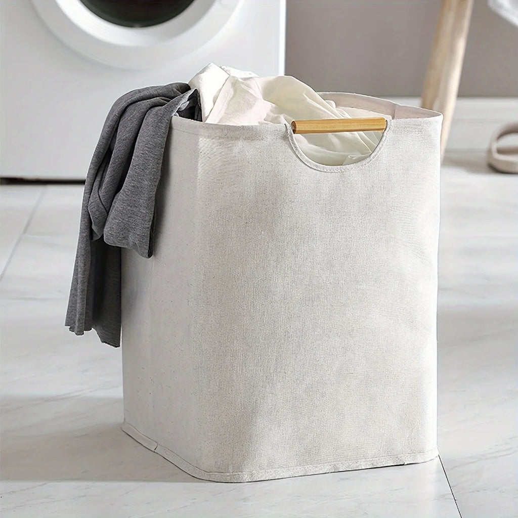 Extra Large Laundry Hamper 80L Foldable Dirty Clothes Basket With Handles - White