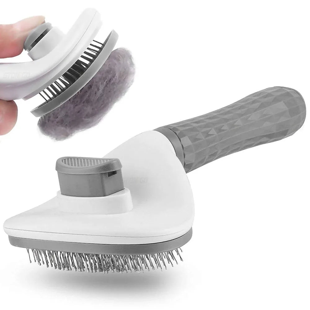 Pet Grooming Brush Self Cleaning Slicker Tool for Cats and Dogs - Pink