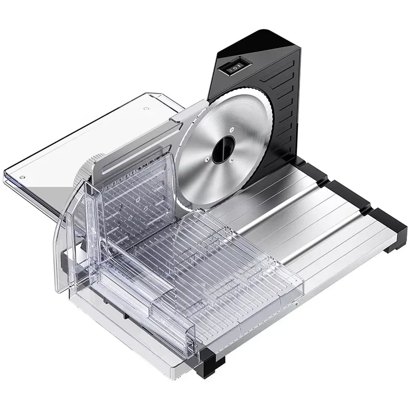 Electric Meat Slicer 220V Stainless Steel Food Cutter 19.5cm - Black