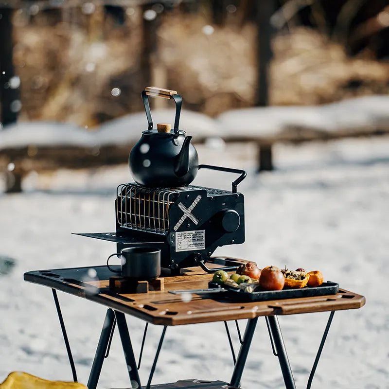 Outdoor Gas Cooker 1100W Portable 304 Stainless Steel Compact Cooking Unit – Black