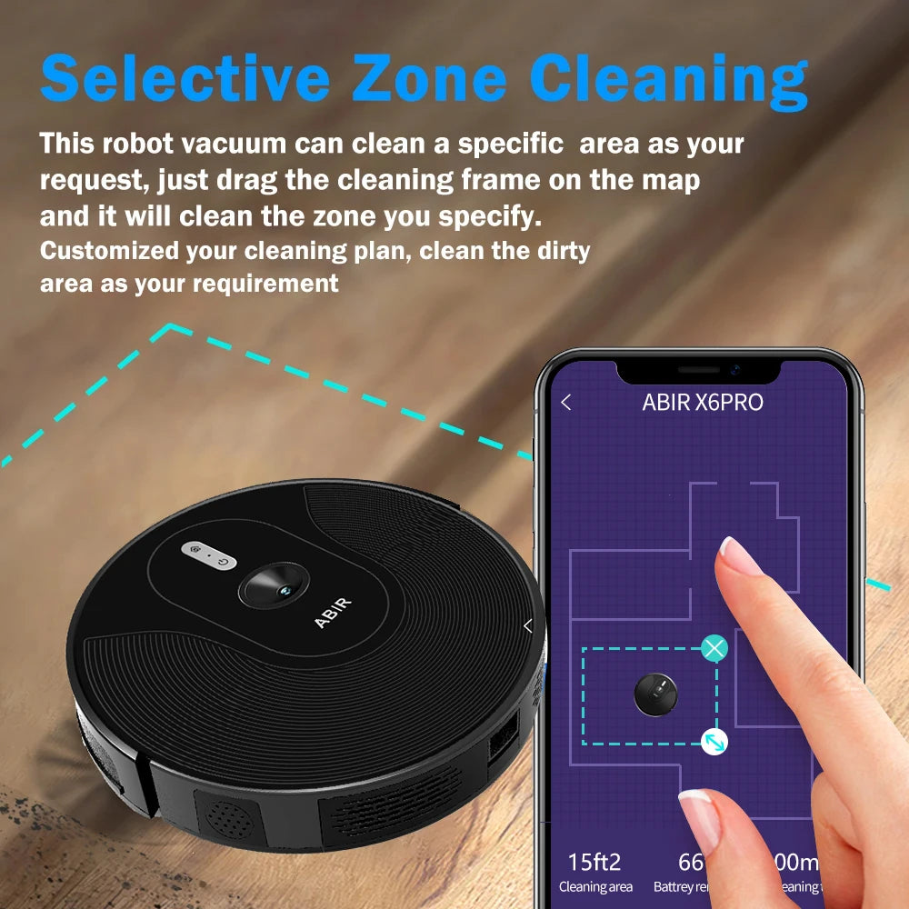 Robot Vacuum Cleaner 6000Pa Smart Mapping Vacuum Mop with App Control – Black