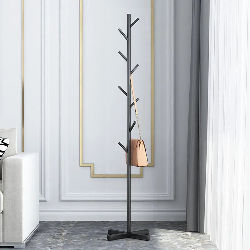 Marble Household Clothes Rack – Floor-Standing Bedroom Coat Rack Hanger Storage Rack - Black