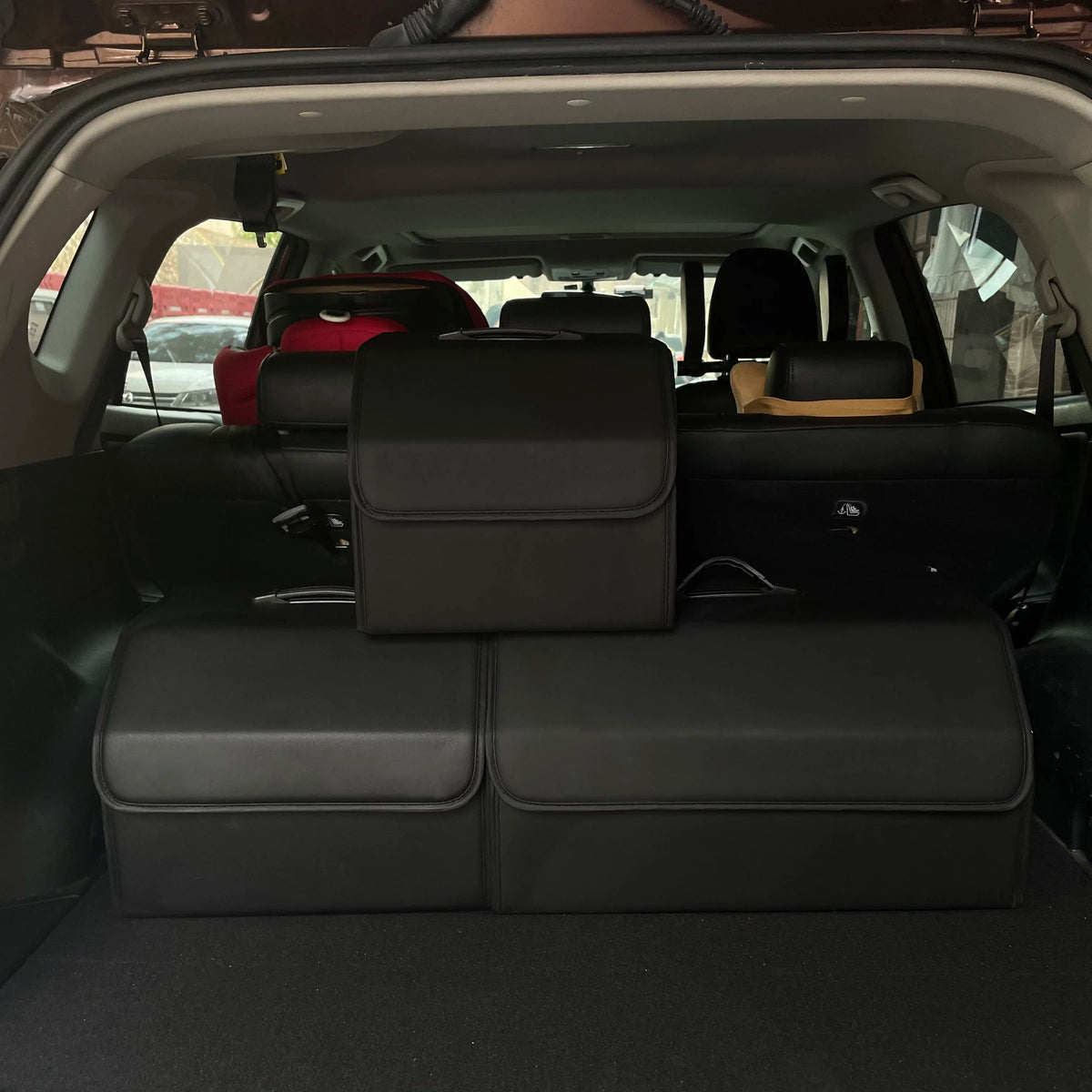 Car Trunk Organizer PU Leather Foldable Storage Bag Auto Boot Box - Small