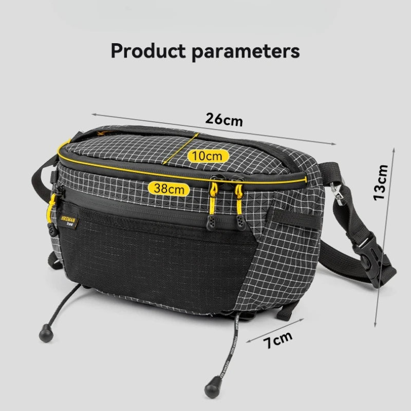 Hiking Chest Bag Waterproof Crossbody Travel Sling Backpack - Black