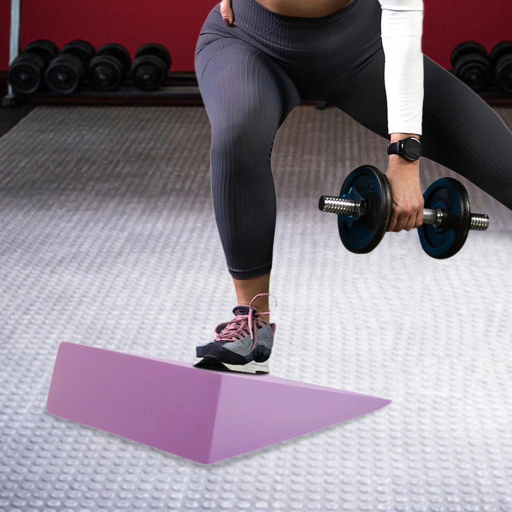 Squat Wedge Block Non Slip EVA Slant Board 32.5x30x9cm Portable Calf Stretch and Balance Trainer - Purple
