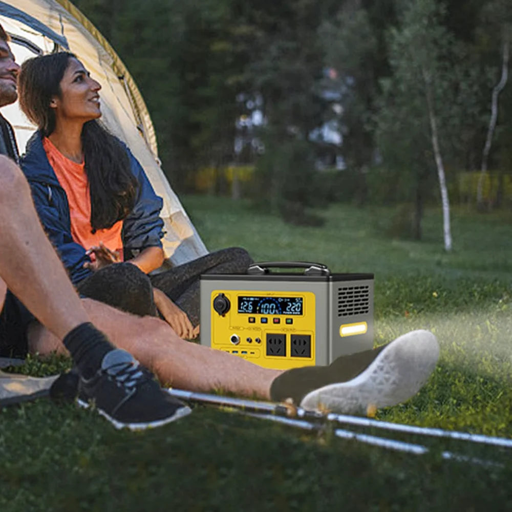 Portable Power Station 1200Wh Solar Generator Pure Sine Wave Backup Battery 220V