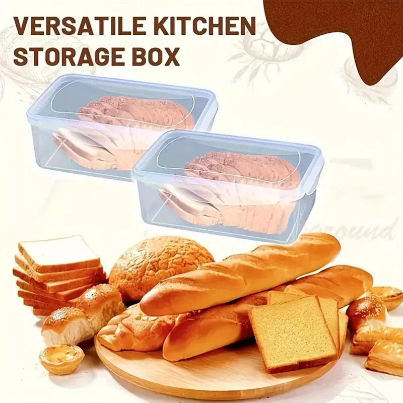 XL Plastic Bread Loaf Storage Container Airtight Bread Box with Lid