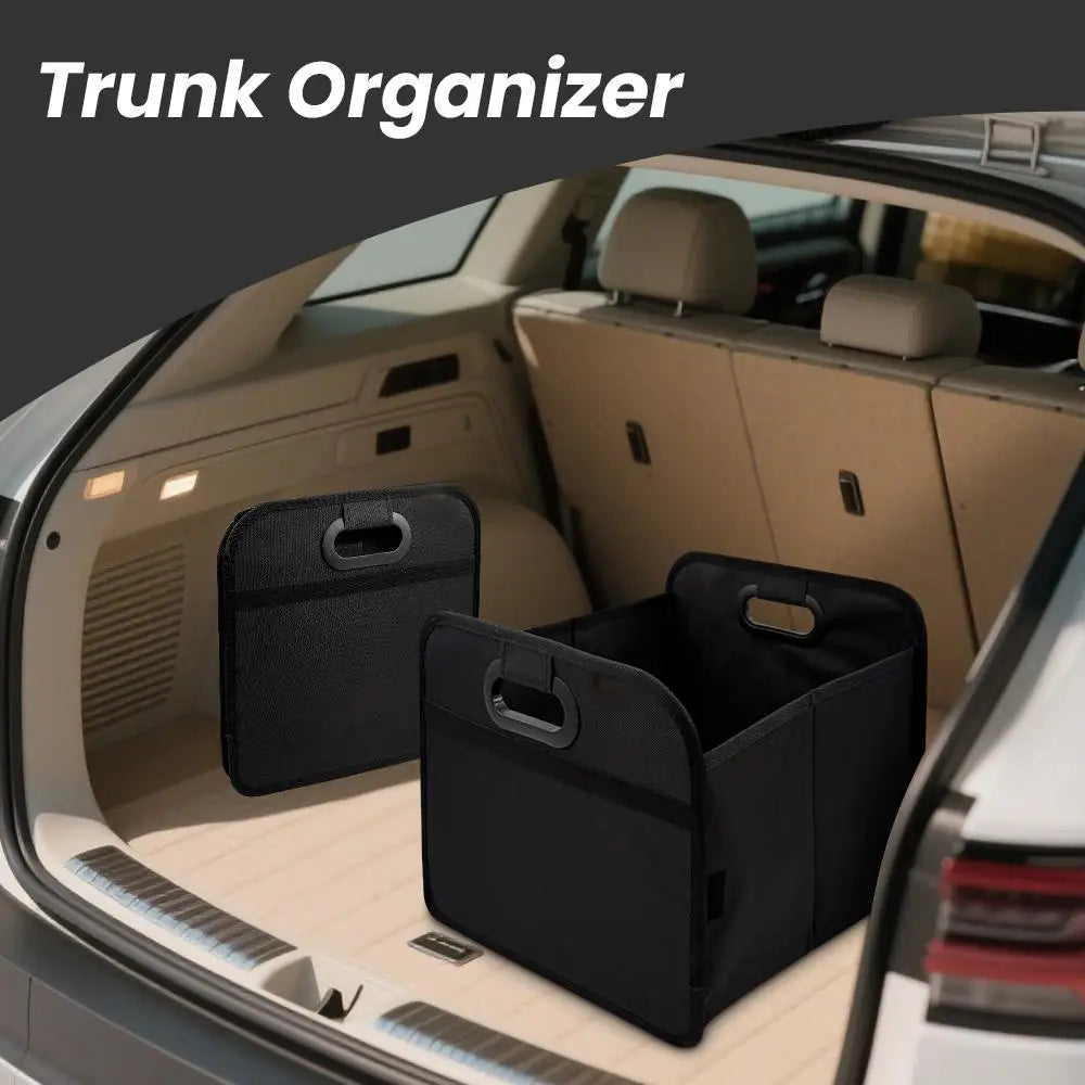 Car Storage Box 40L Foldable Portable Trunk Organiser with Side Net Space Saving Storage Container