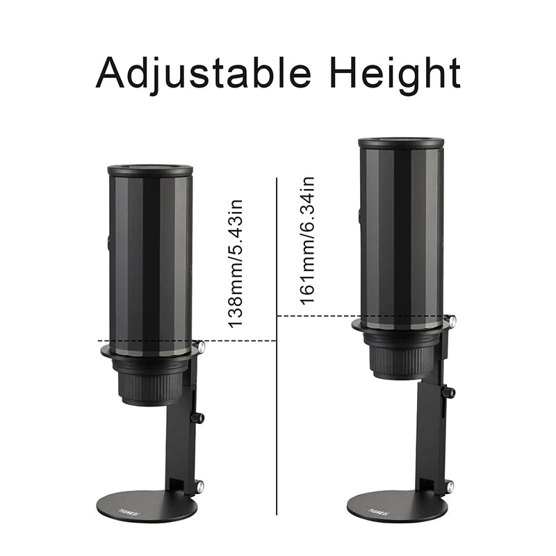 Pour Over Coffee Stand Folding Adjustable Metal Drip Filter Holder - Silver