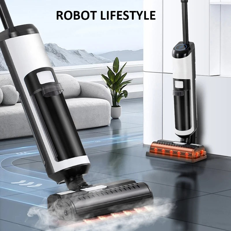 Steam Vacuum Cleaner 14000Pa Cordless Wet Dry Floor Washer with Self-Cleaning and Steam Function