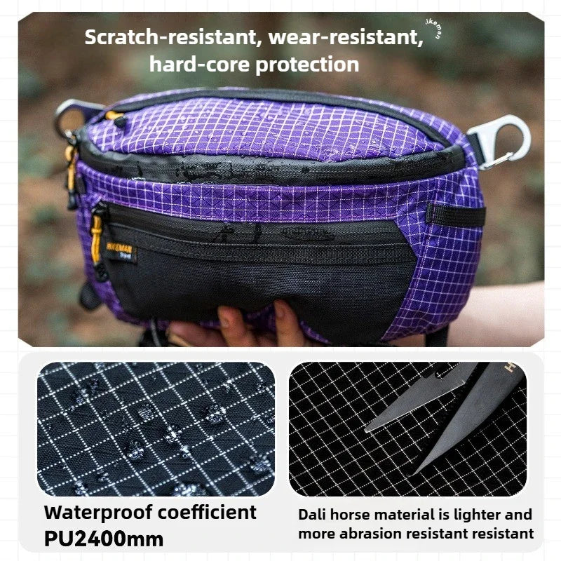 Hiking Chest Bag Waterproof Crossbody Travel Sling Backpack - Purple