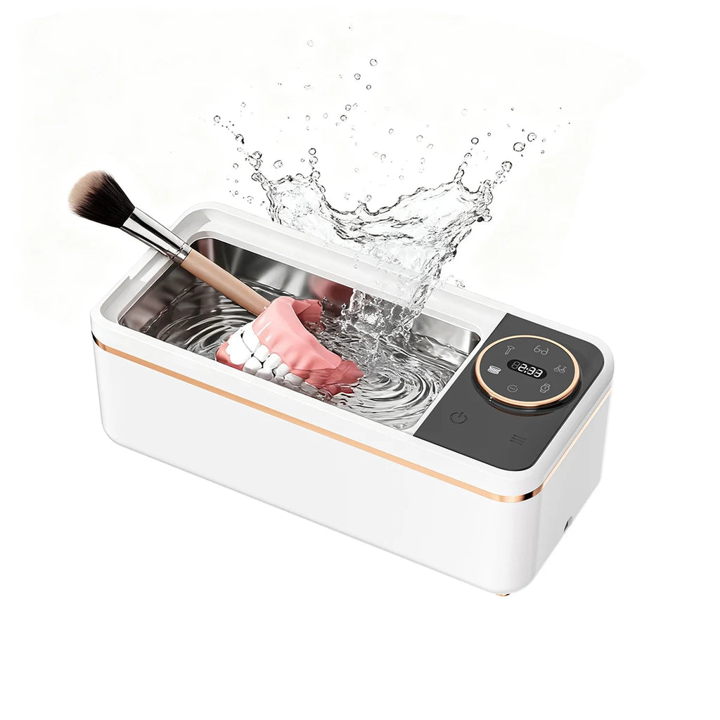 Ultrasonic Cleaner 55KHZ Portable Cleaning Machine 11W for Glasses Jewelry White