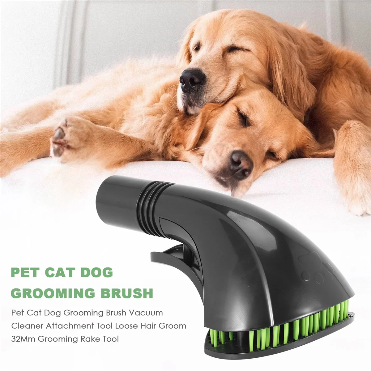 Pet Grooming Vacuum Attachment 32mm Loose Hair Removal Brush Undercoat Grooming Tool
