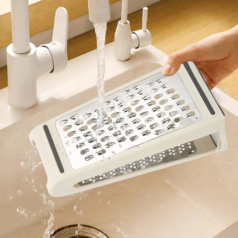 Double-Sided Cheese Grater Multifunctional Vegetable Chopper Slicer – White