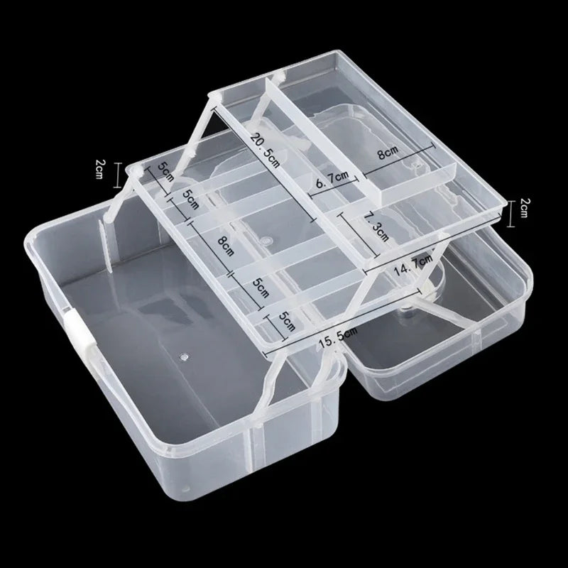 Storage Box 30.5cm 3 Layer Foldable Waterproof Craft and Sewing Organiser Case - White