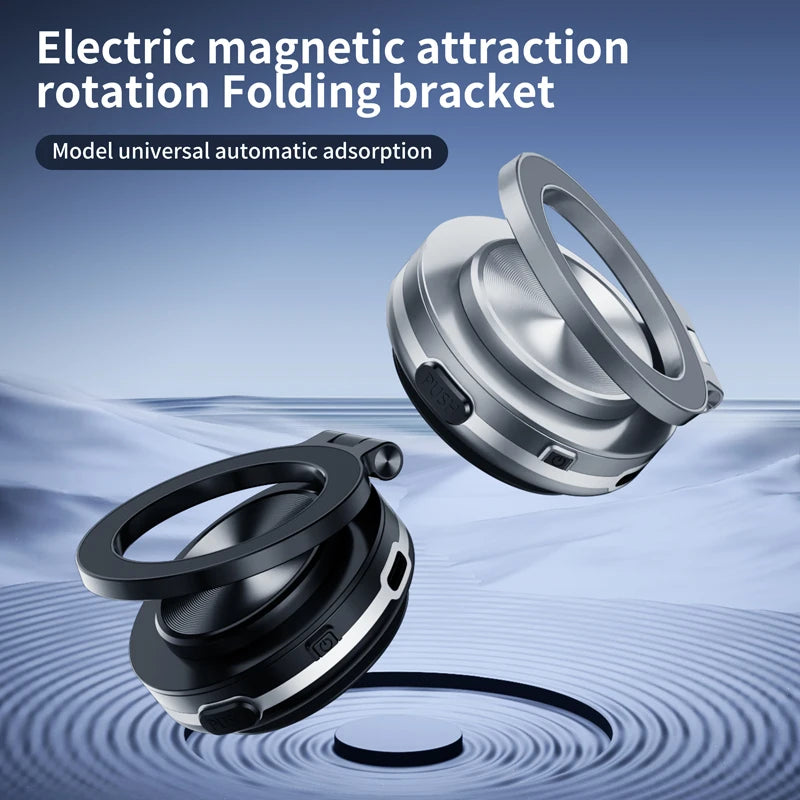 Phone Holder 360° Rotating Suction Cup Dashboard Windshield Mount Adjustable Hands Free Stand - Black