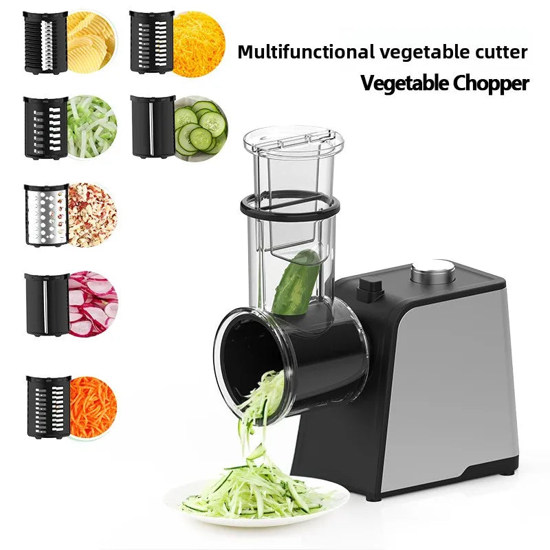 Electric Vegetable Cutter Multifunction Automatic Food Slicer Shredder Grinder Machine – Gray