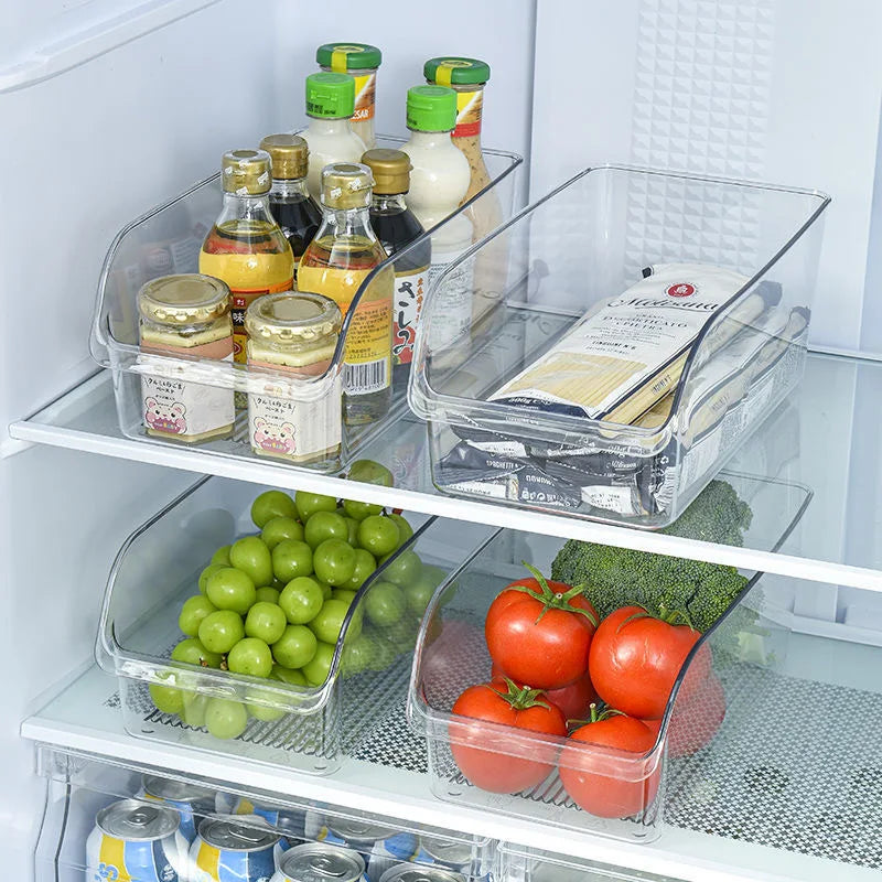 Fridge Organiser Bin 31 cm PET Food Storage Container with Handles - Green
