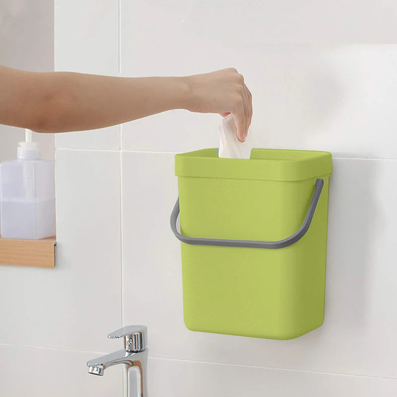 Kitchen Food Waste Bin with Lid Small Benchtop Compost Container - Green