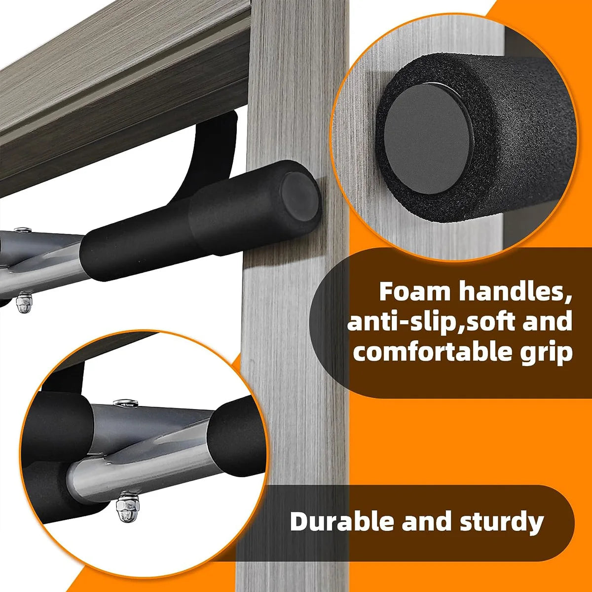 Pull Up Bar Portable Adjustable Door Frame Fitness Training Bar No Drill Installation