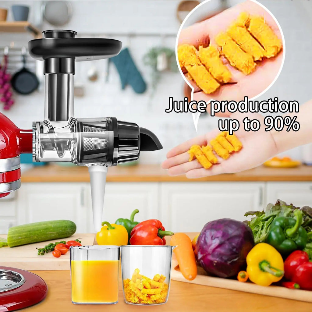 Juicer Attachment Masticating Slow Press Juice Extractor Set Mixer – Black
