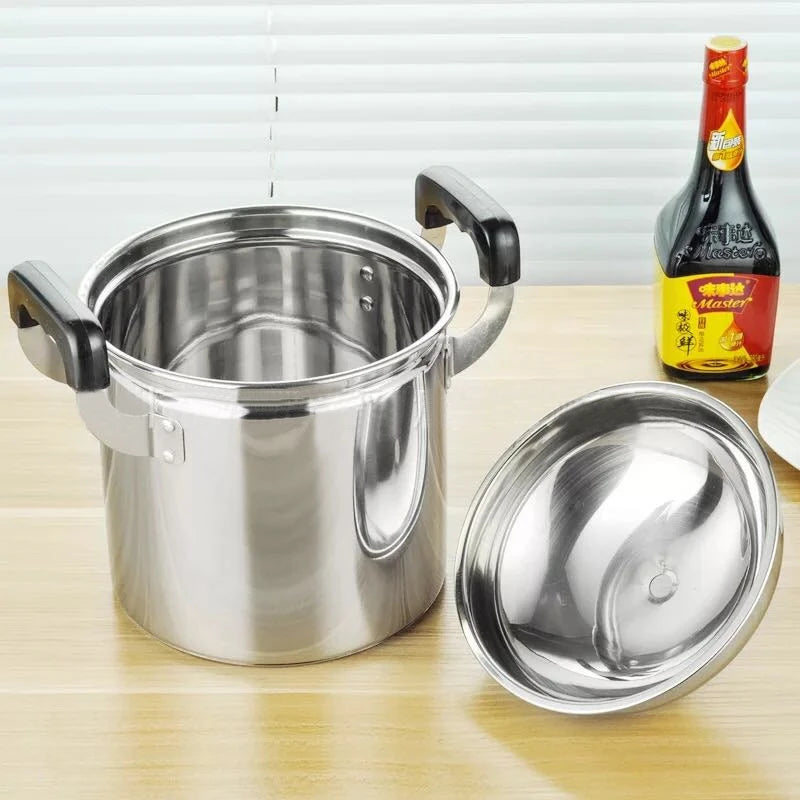 Soup Stock Pot 6.6L Stainless Steel Deep Cooking Pot with Lid – 22cm