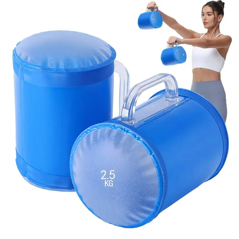 Water Bag Dumbbell Set Adjustable 5kg Portable Core Training Weights - Blue
