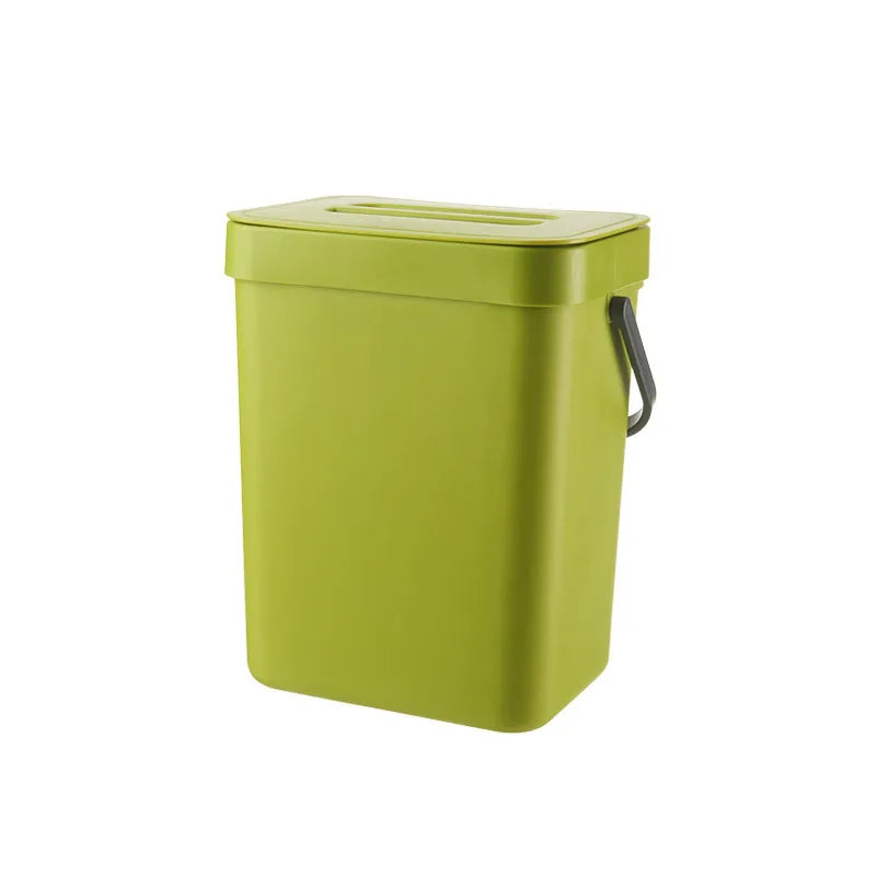 Kitchen Food Waste Bin with Lid Small Benchtop Compost Container - Green