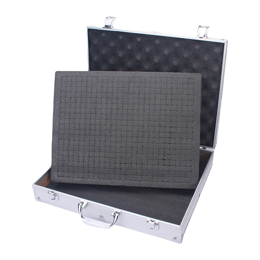 Portable Aluminum Tool Storage Case Hard Equipment Organizer Suitcase - White
