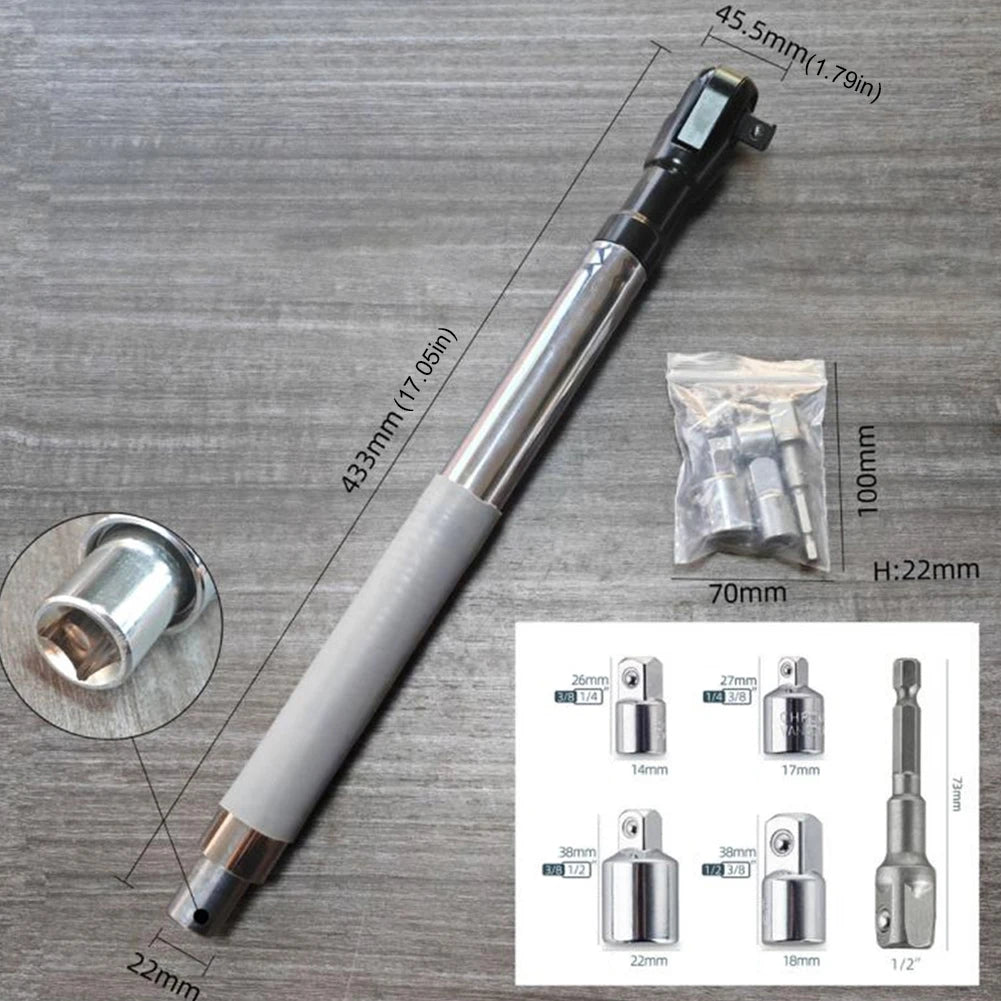 Ratchet Wrench Portable 2 in 1 Heavy Duty Extension Ratcheting Tool Carbon Steel Workshop Repair Tool