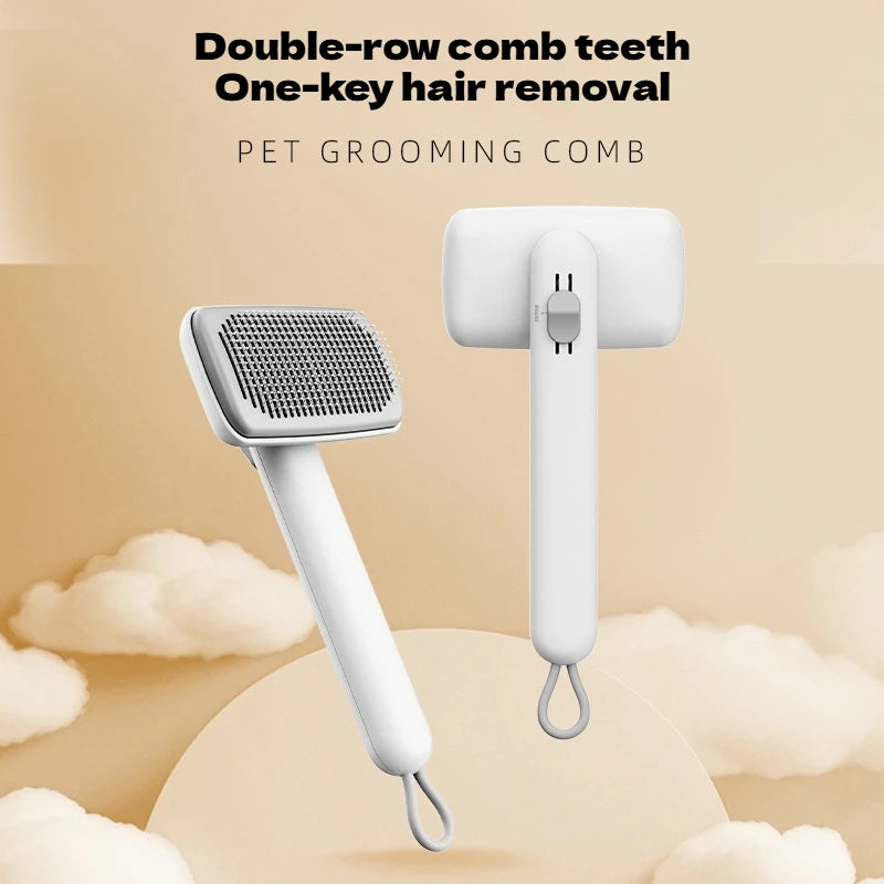 Pet Grooming Comb 240g Portable Washable Needle Brush for Long and Short Coats - Black