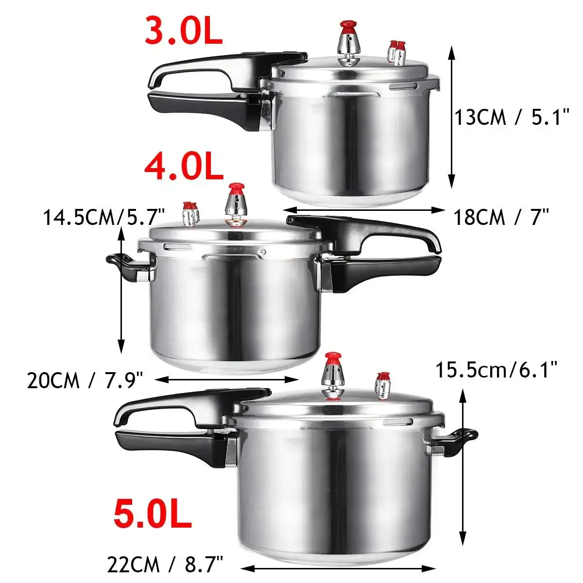 Pressure Cooker 20cm 4L Aluminium Alloy Cooking Pot – Gas Stove Compatible