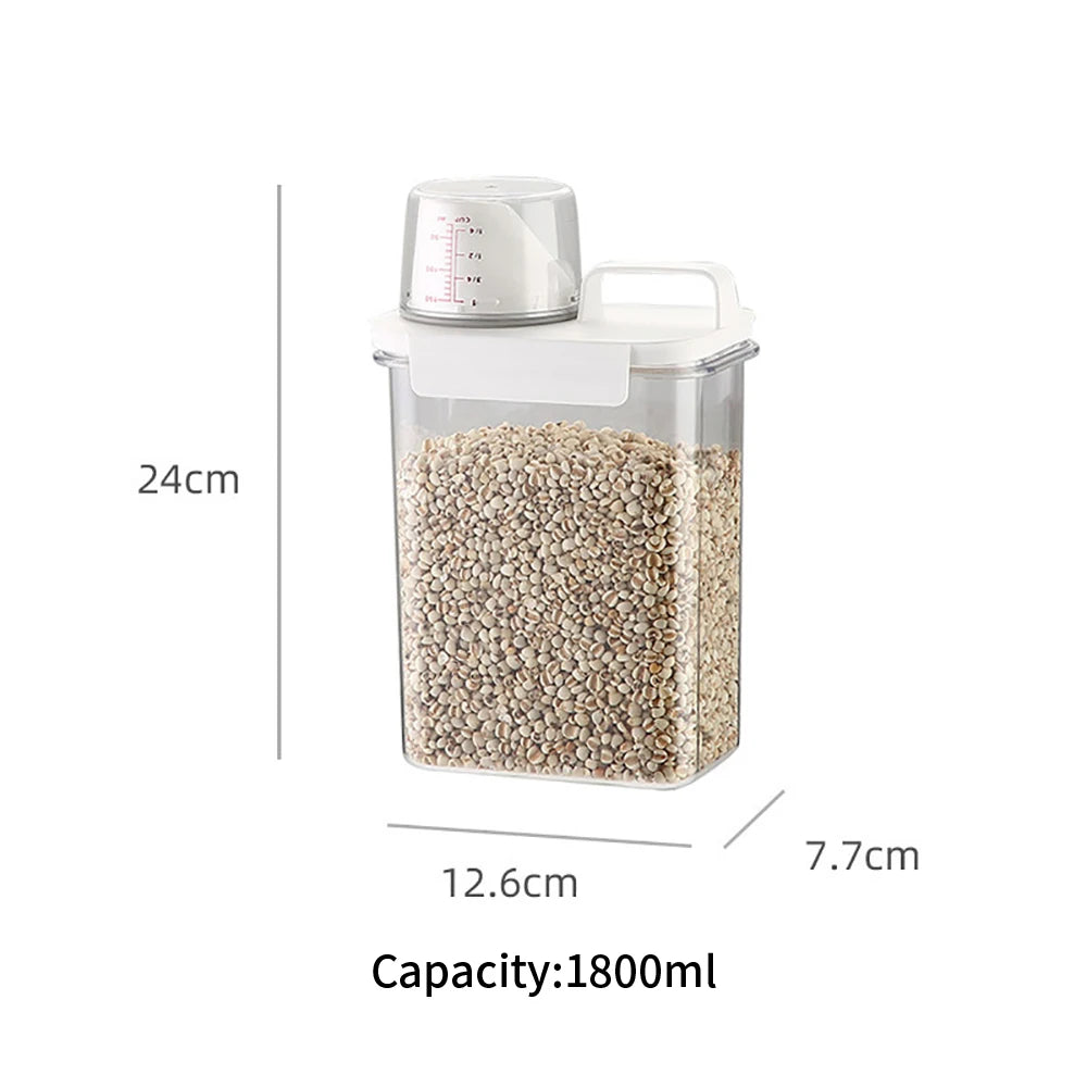 Food Storage Container 1800mL Airtight Kitchen Pantry Grain Jar BPA Free Reusable Canister