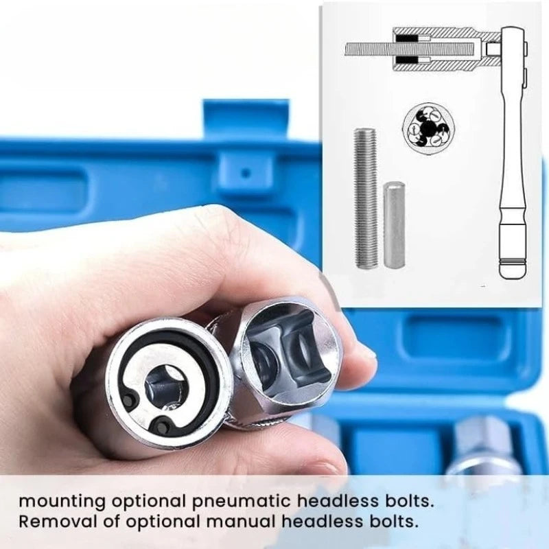 Stud Extractor Set Portable Heavy Duty 4 Piece Broken Bolt Removal Socket Kit 6mm 8mm 10mm 12mm