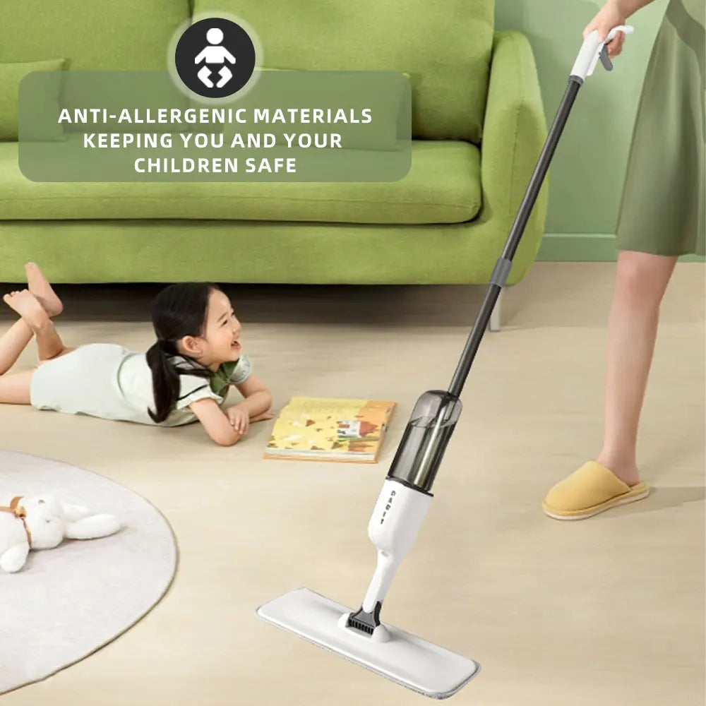Spray Flat Mop 500ml 360 Rotating Floor Cleaner - 6 Microfiber Pads