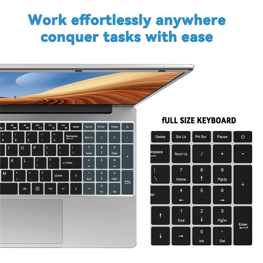 Laptop Computer 15.6 Inch Intel Processor 16GB RAM 512GB SSD Windows 11 Fingerprint Login