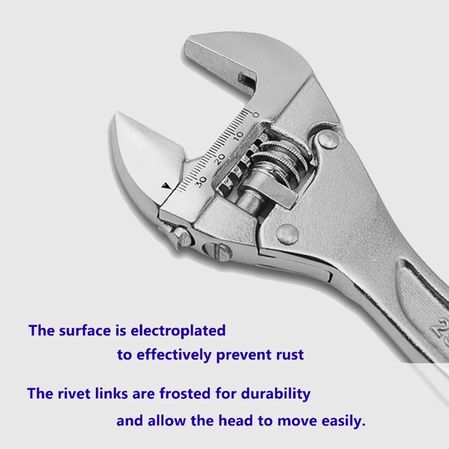 Adjustable Wrench Portable Heavy Duty Ratchet Spanner 8 Inch Repair Tool