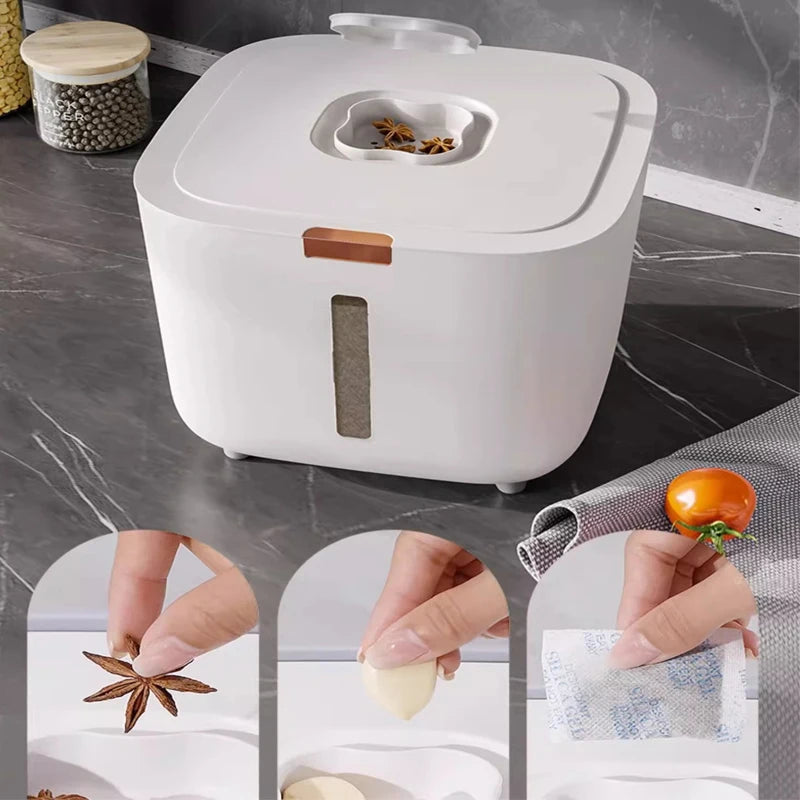 Rice Storage Container 27.2 cm Food Grade Dry Food Dispenser with Sealed Lid