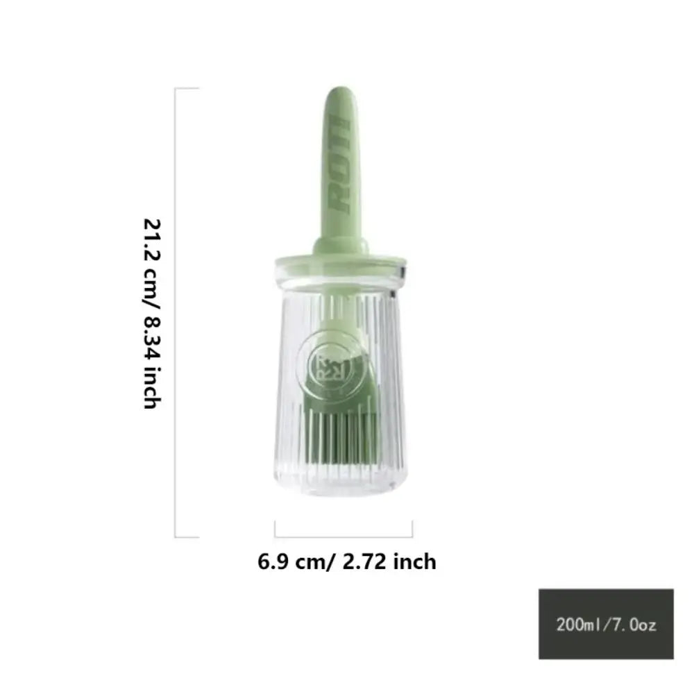 3 In 1 BBQ Oil Brush Heat Resistant Split Type Sauce Applying Brush Baking Tool Silicone Oil Dispenser Bottle with Brush