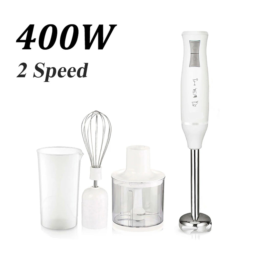 Stick Blender 3 in 1 Food Mixer 500mL Chopping Bowl Turbo Control – White