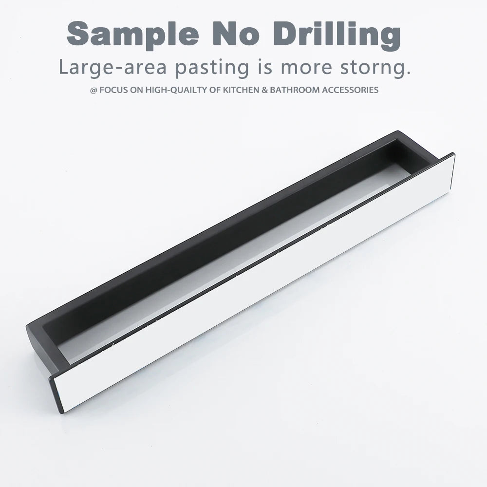 Bathroom Towel Rack 50cm Self Adhesive Stainless Steel Wall Mounted Bath Towel Holder No Drill