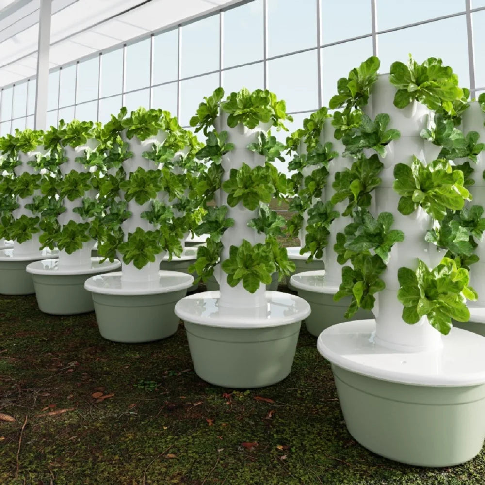 Hydroponic Tower 7 Layer Vertical Planting System with LED Grow Light