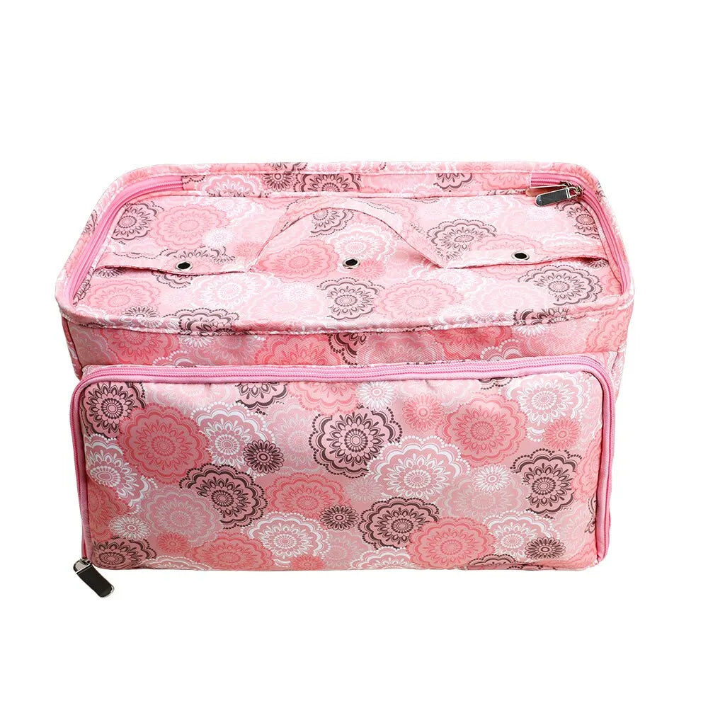 Portable Multifunctional Knitting Yarn Storage Bag Crochet Organizer with Carry Handle and Shoulder Strap