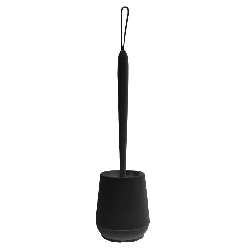 Toilet Brush Floor Standing Soft TPR Silicone Head Bathroom Cleaner - White