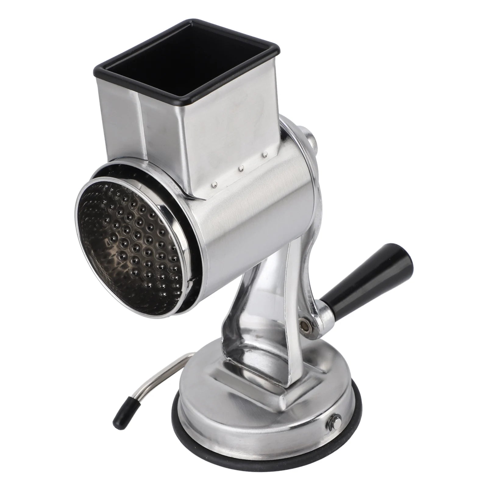 Manual Cheese Grater Stainless Steel Hand Crank Shredder with 5 Blades - Silver