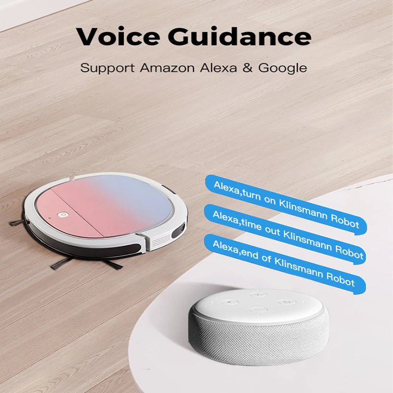 Robot Vacuum Cleaner 4000Pa WiFi App Control Mopping Sweeping Auto Charging – White